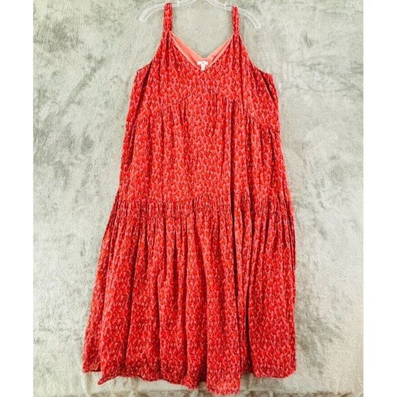 Joie Dresses & Skirts - Joie‎ Maxi Dress Womens L Tea Rose Red Pink Orange Sleeveless Lined Drop Waist